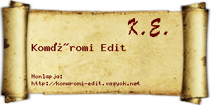 Komáromi Edit névjegykártya